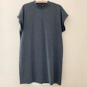 Madewell Mock Neck Plaid Knit Dress